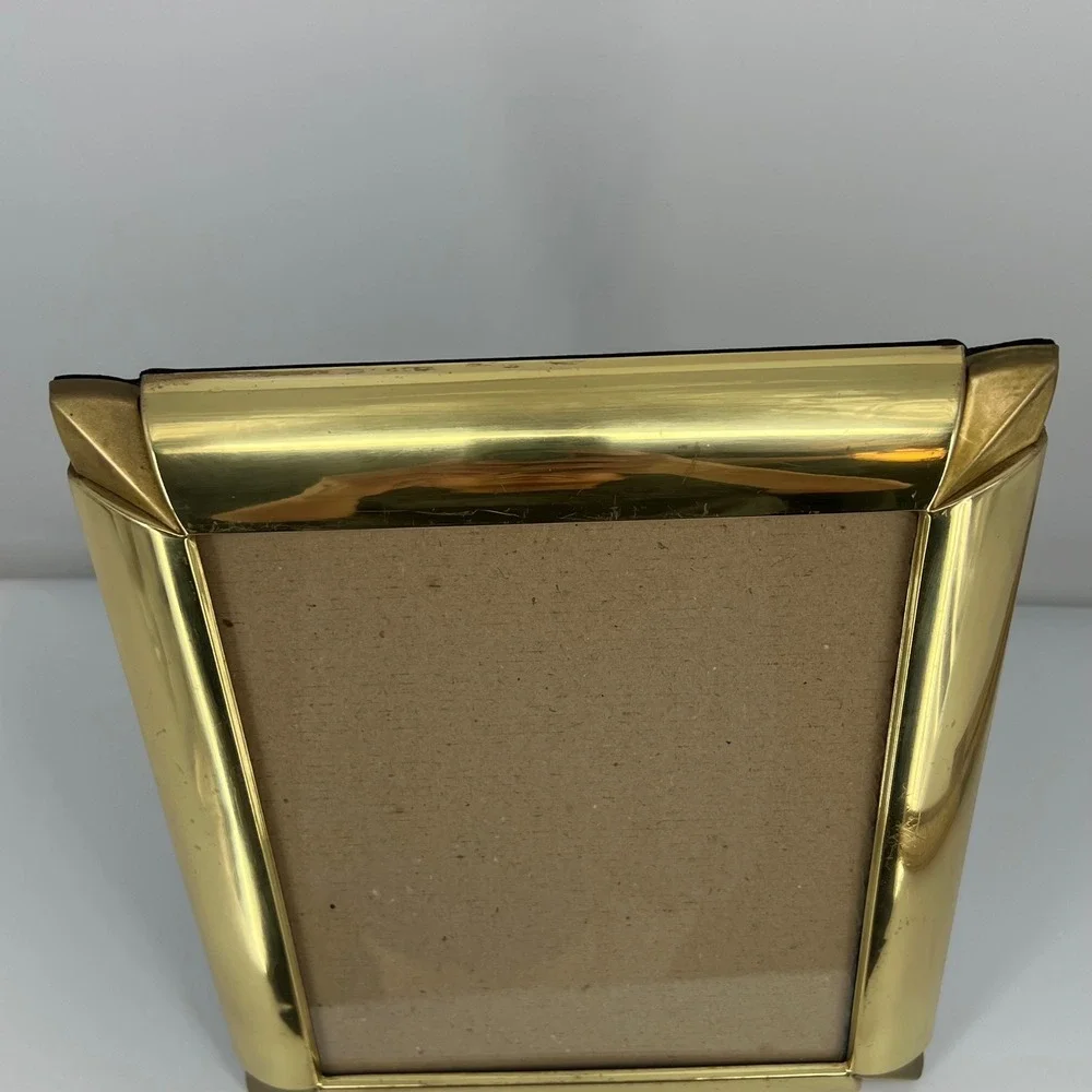 Gold Stand Alone Picture Frame Metal Vintage Brass 8x10 Distressed Art Deco